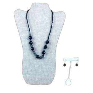 Fashion Jewelry BeadedBlack Earring & Necklace set
